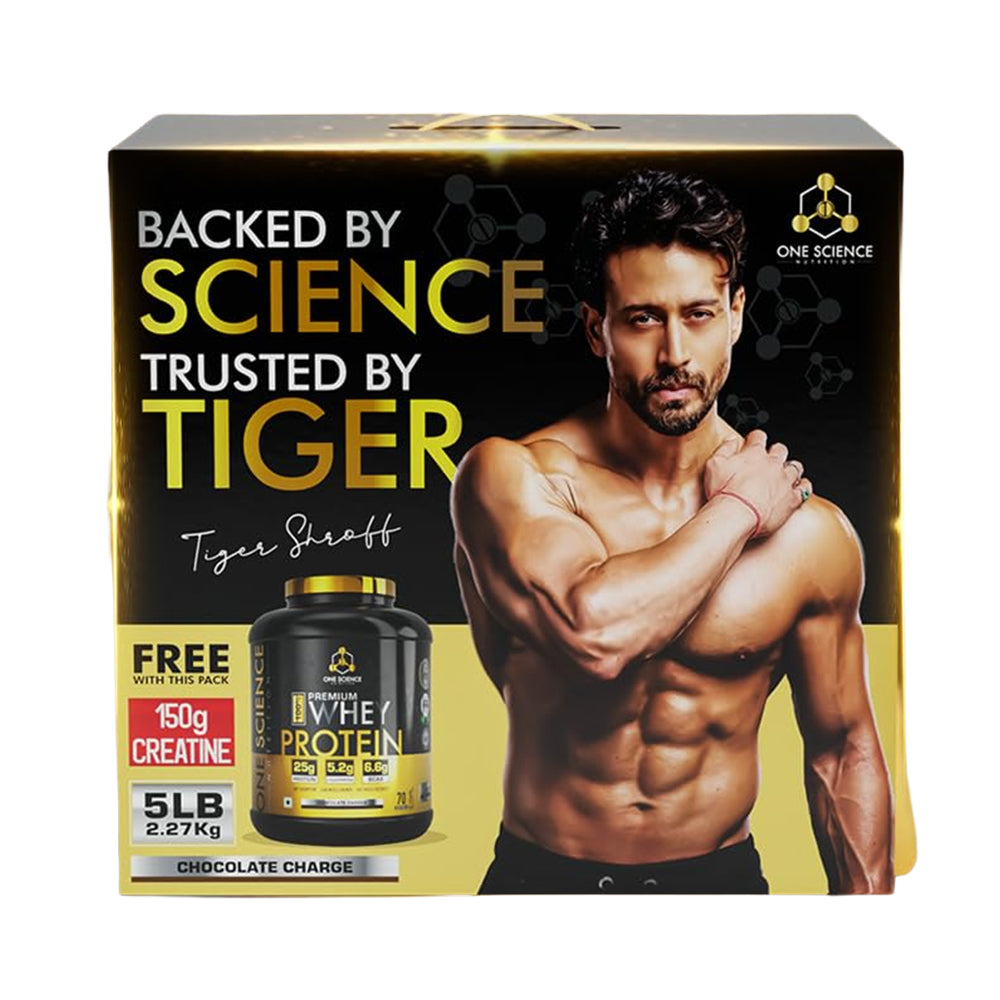 One Science Nutrition Premium Whey Protein Combo | 25g Protein/Scoop, BCAA, Glutamine | Lean Muscle Gain & Faster Recovery | Free 150g Creatine