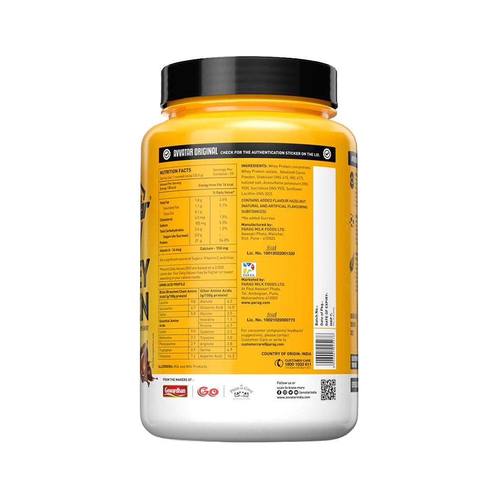 Avvatar Whey Protein | High Protein Powder for Muscle Growth & Recovery | Fast Absorption