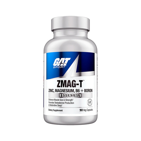 GAT Sport ZMAG-T Essentials | Zinc, Magnesium, Vitamin B6 & Boron Supplement | Overnight Recovery & Testosterone Support | 90 Veg Capsules