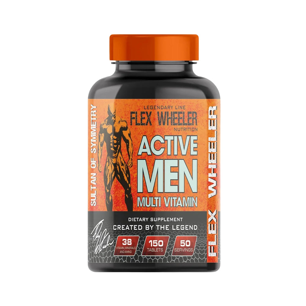 Flex Wheeler Active Men Multivitamin | 150 Tablets | 50 Servings | Daily Men's Health Support