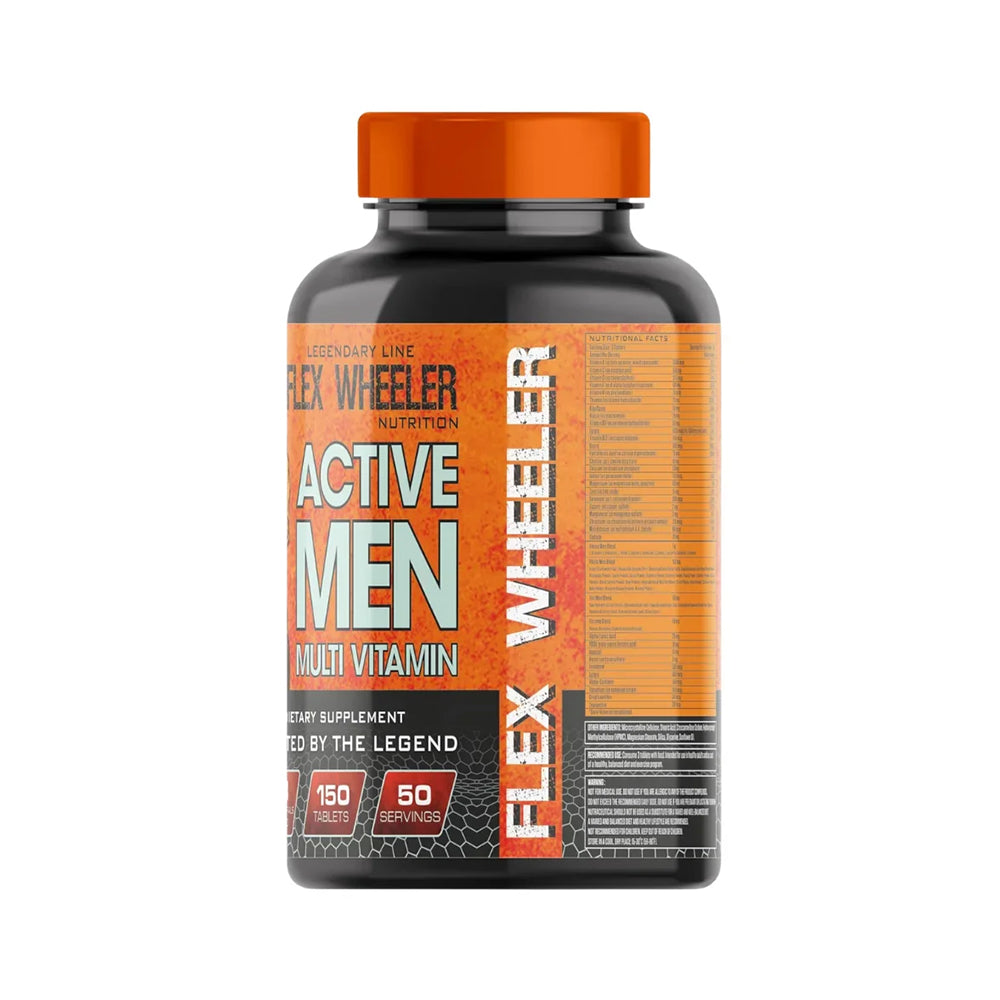 Flex Wheeler Active Men Multivitamin | 150 Tablets | 50 Servings | Daily Men's Health Support