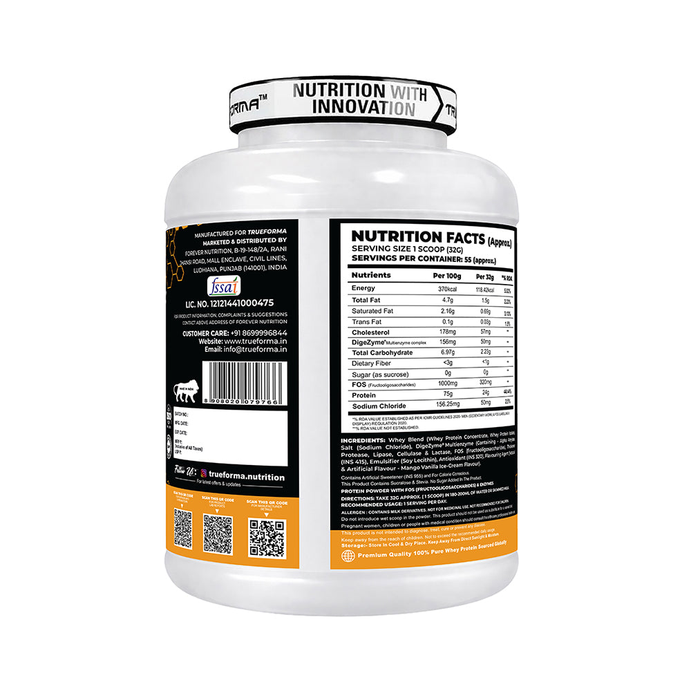 Trueforma® 100% whey with prebiotics & added digestive enzymes