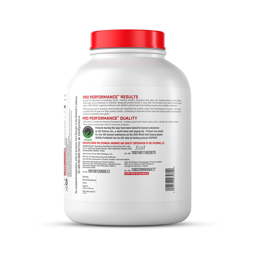 GNC Pro Performance 100% Whey Protein 4 lbs (1.8 Kg)