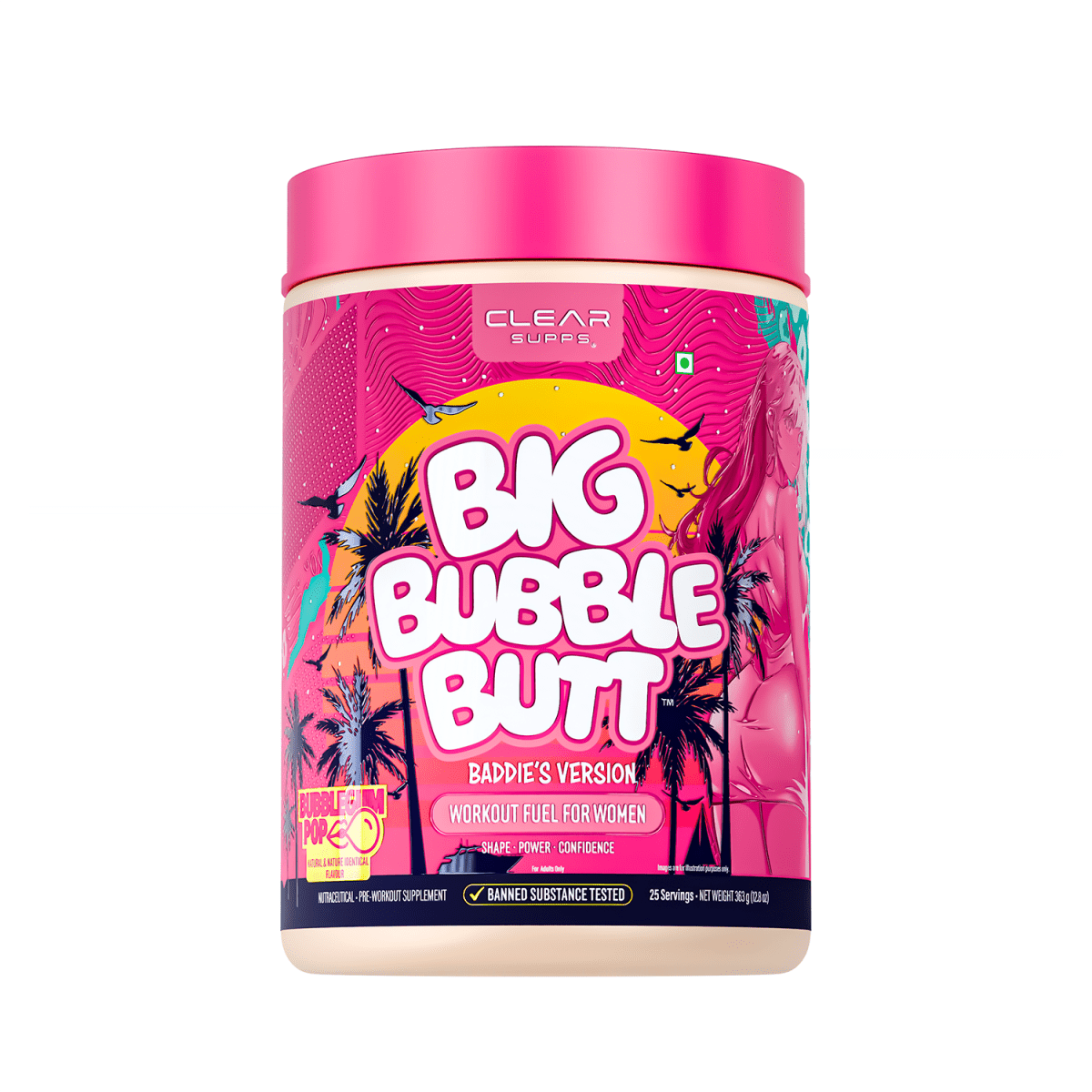 Clear Supps Big Bubble Butt Pre-Workout – 25 Servings
