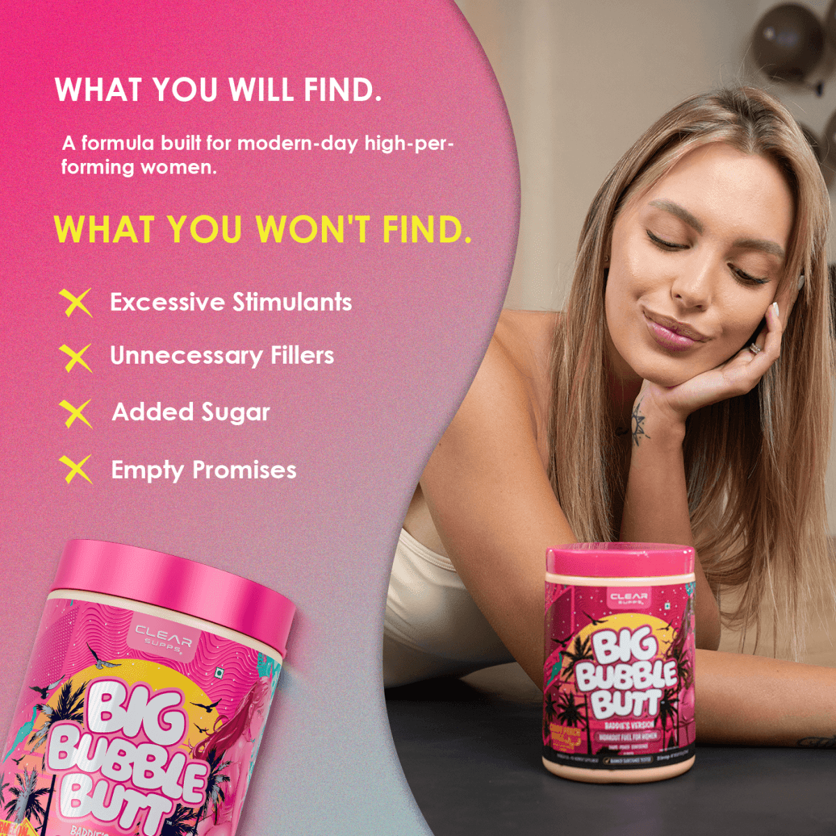 Clear Supps Big Bubble Butt Pre-Workout – 25 Servings