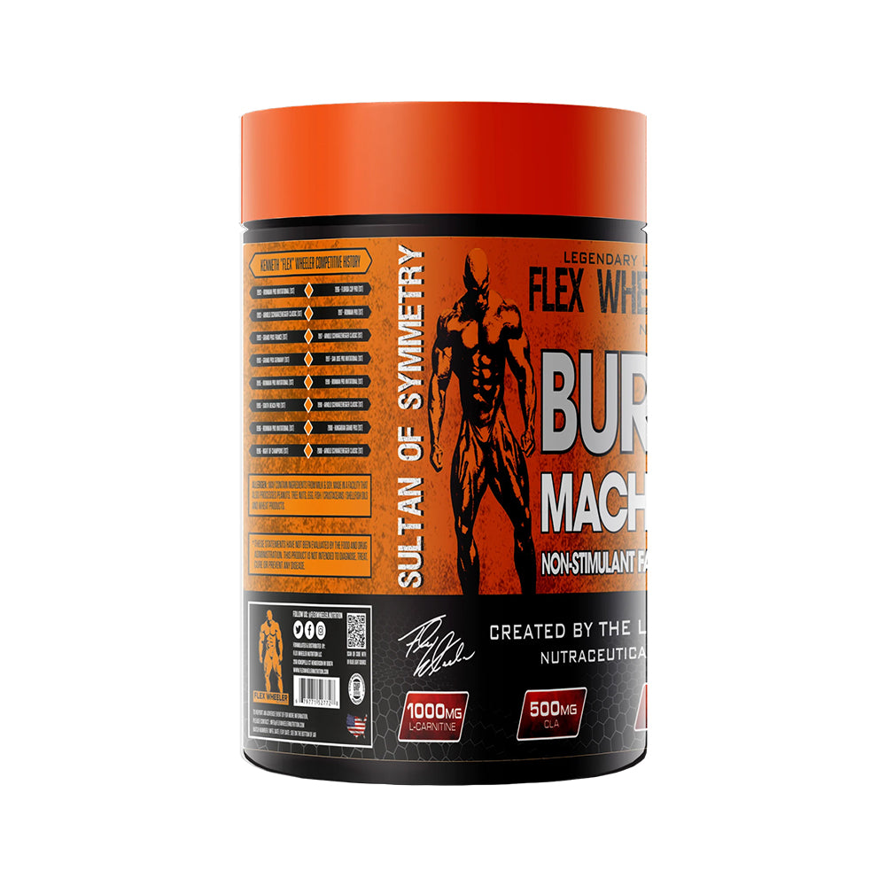 Flex Wheeler Non-Stimulant Fat Burner Tablets | Burn Machine (L-Carnitine + CLA)