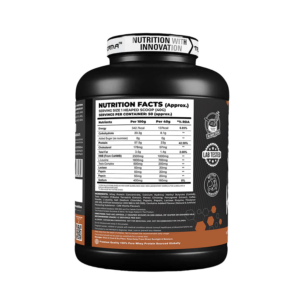 Whey Plus Protein Powder | 23g Protein, BCAA, Leucine & HMB | Muscle Growth & Recovery | 50 Servings | Trueforma