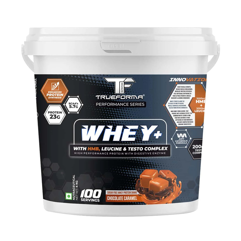 Whey Plus Protein Powder | 23g Protein, BCAA, Leucine & HMB | Muscle Growth & Recovery | 50 Servings | Trueforma