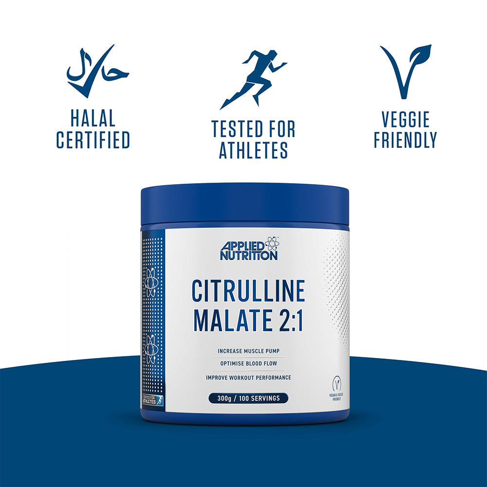 Applied Nutrition Citrulline Malate 2:1 Powder 300g | 100 Servings | Muscle Pump & Workout Performance