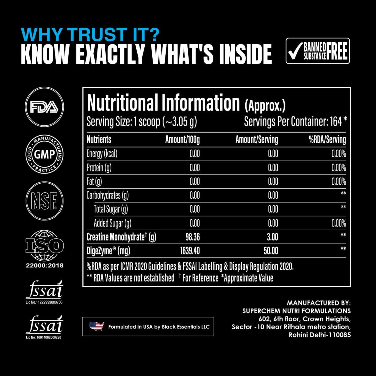Clear Supps Creatine Monohydrate