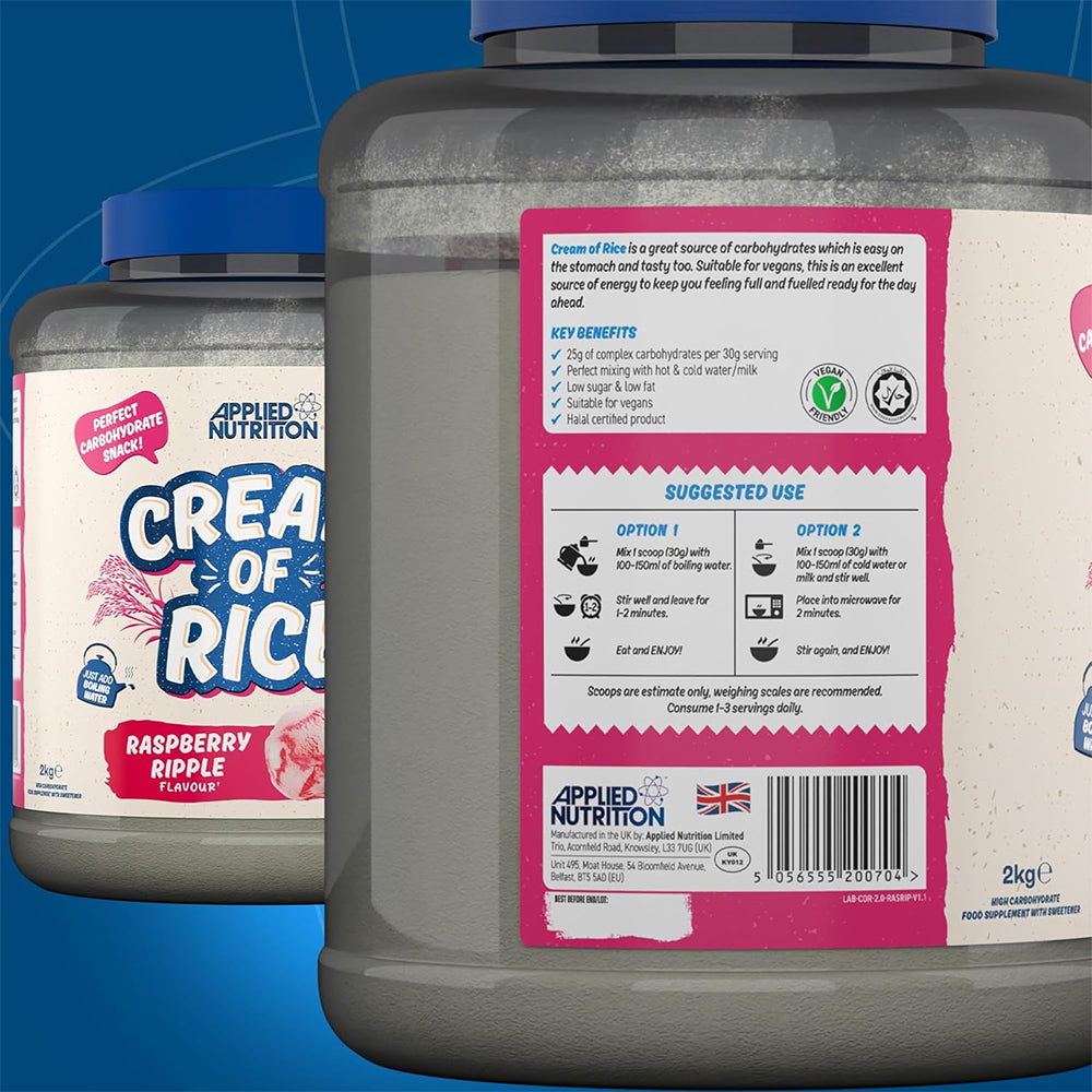 Applied Nutrition Cream of Rice Raspberry Ripple 2kg | Easy Digesting Carb Source