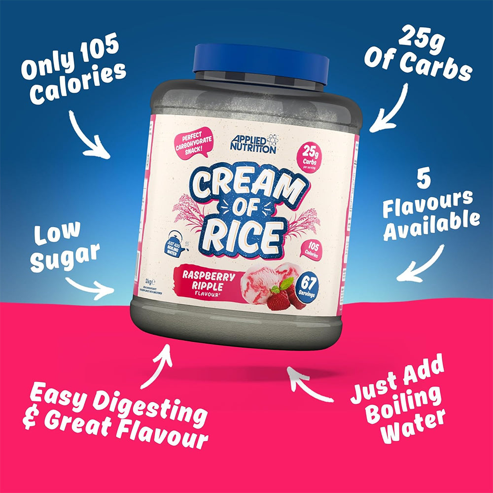 Applied Nutrition Cream of Rice Raspberry Ripple 2kg | Easy Digesting Carb Source