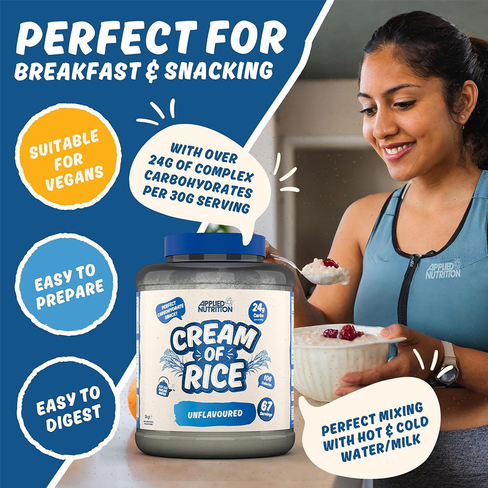 Applied Nutrition Cream of Rice Raspberry Ripple 2kg | Easy Digesting Carb Source