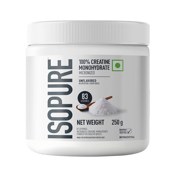 ISOPURE 100% Creatine Monohydrate Micronized Powder 250g | 83 Servings | Unflavoured Creatine