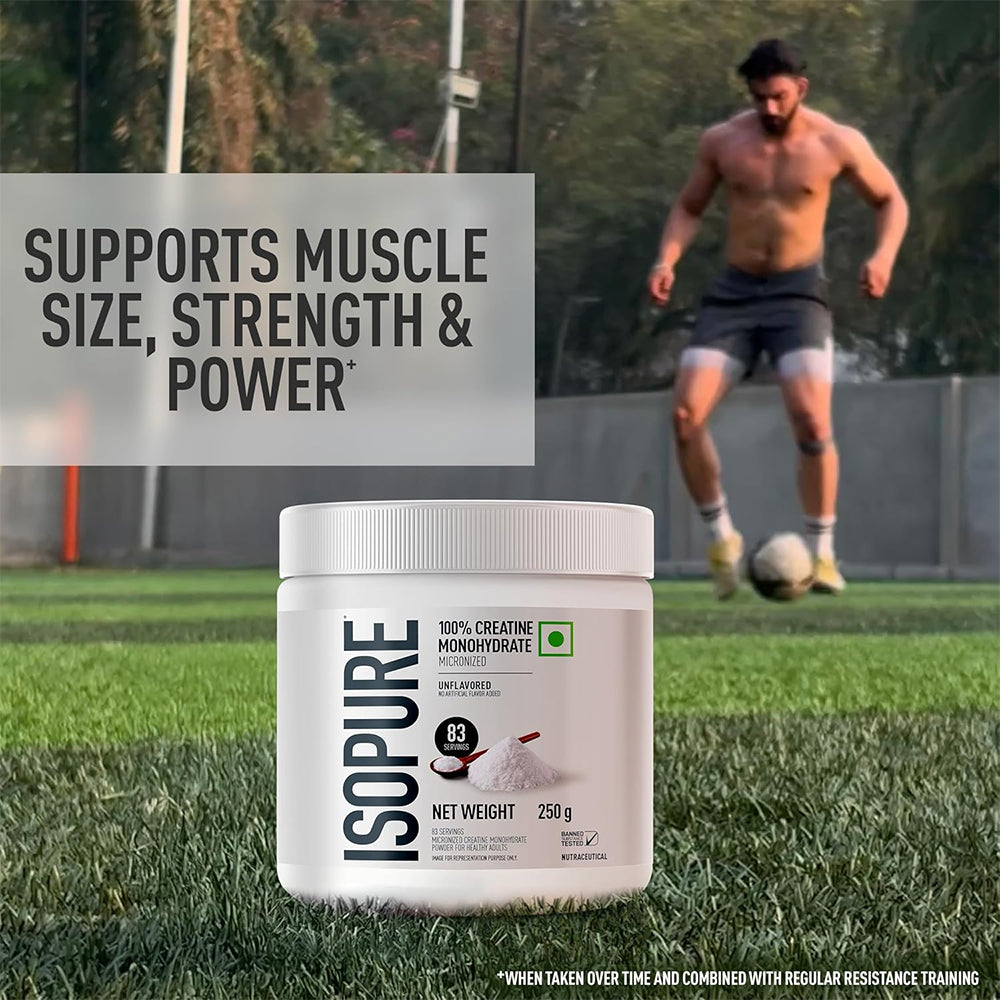 ISOPURE 100% Creatine Monohydrate Micronized Powder 250g | 83 Servings | Unflavoured Creatine