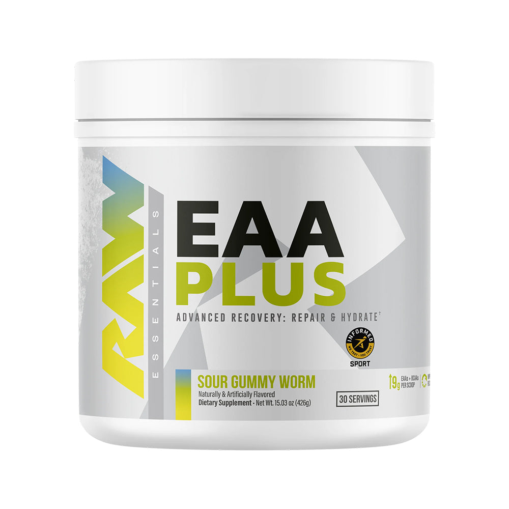 RAW EAA Plus, Amino Acids Powder, Pre Workout Amino Energy Powder for Advanced Endurance, Recovery & Lean Muscle Growth - BCAA Amino Acids Supplement for Men & Women | Improve Endurance, Hydration & Muscle Growth | 30 Servings