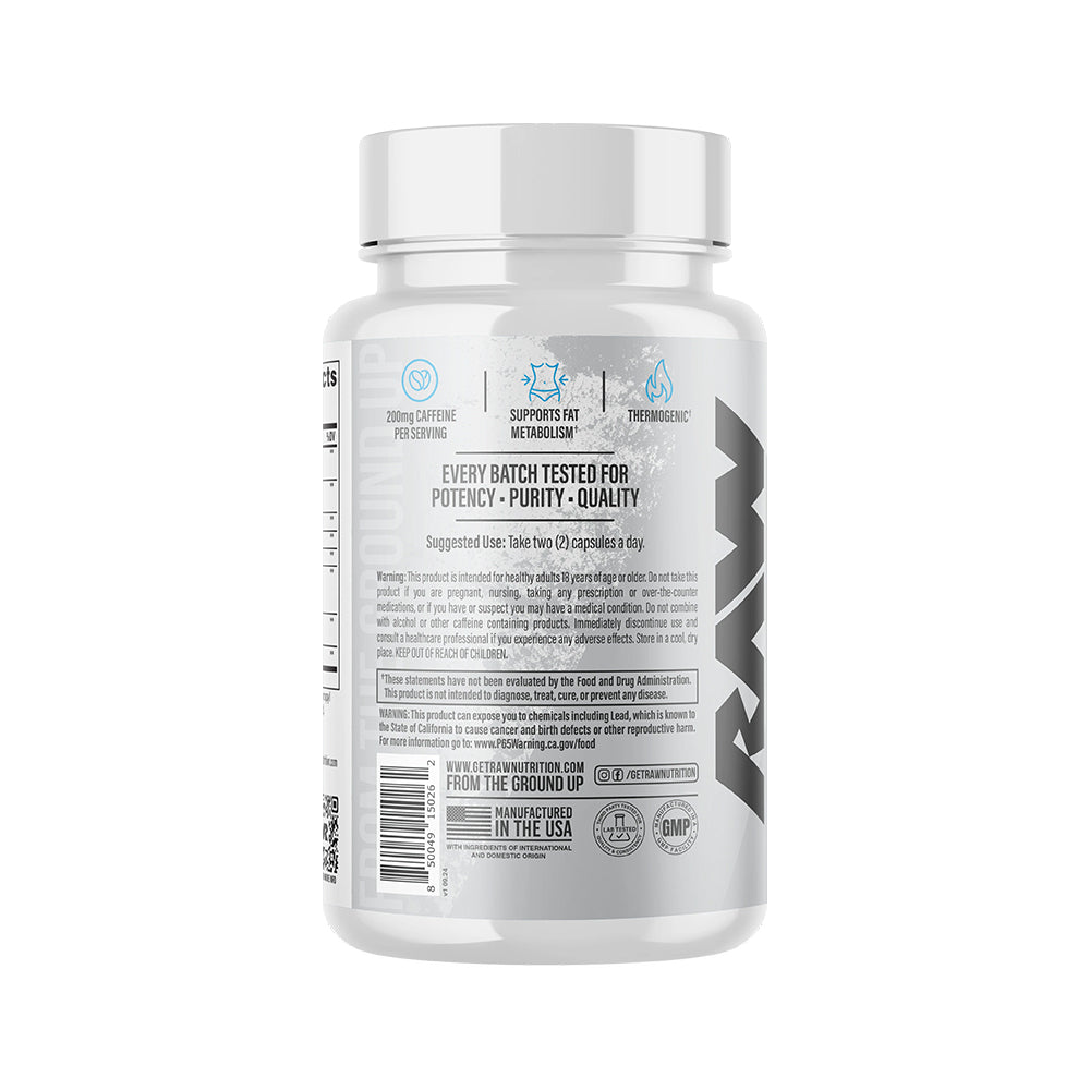 Raw Fat Burner Capsules for Weight Loss | Thermogenic Fat Burner with Green Tea, Caffeine & Cayenne | Boost Metabolism & Energy | 60 Veg Capsules