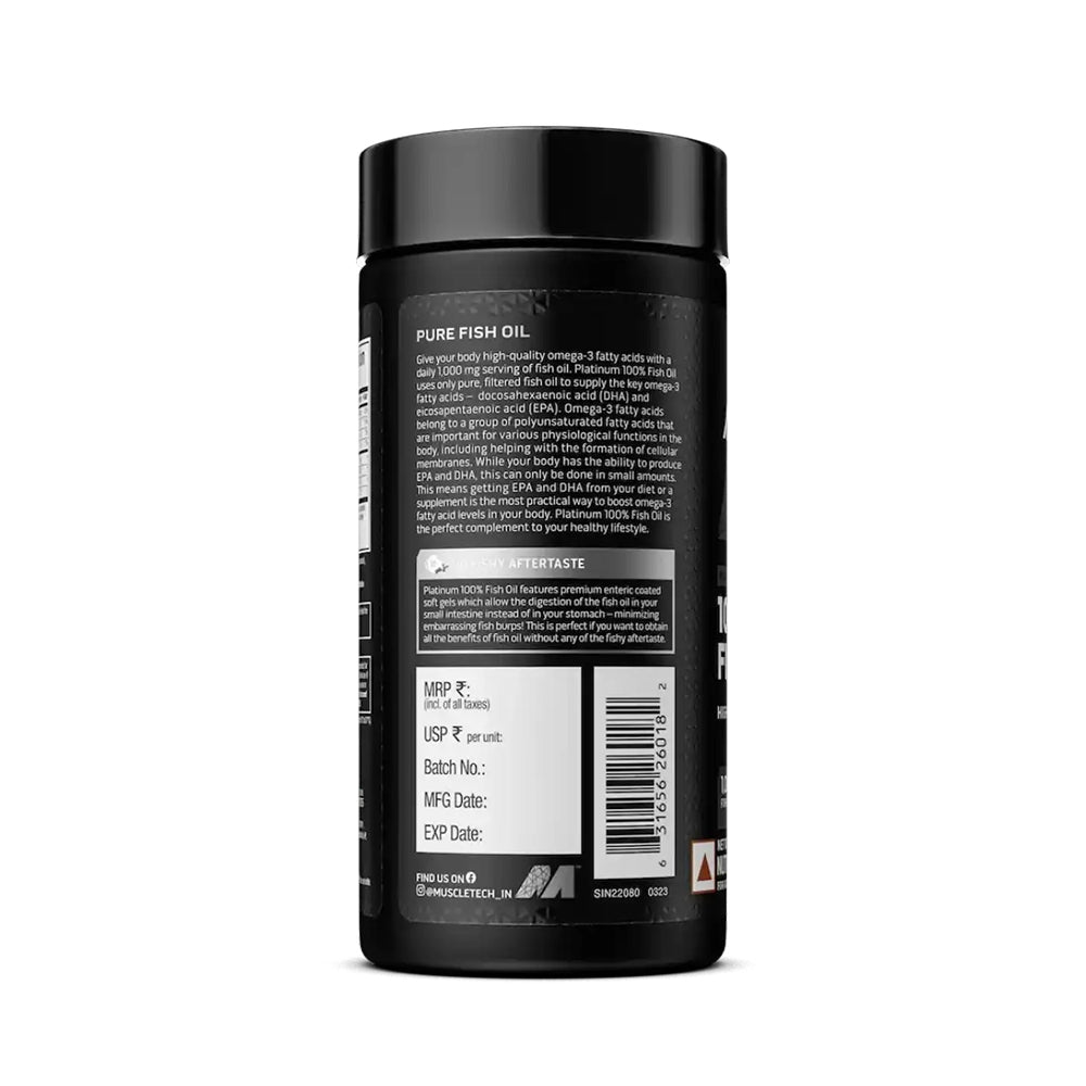 MuscleTech Essential Series Platinum Fish Oil – 100 Softgels