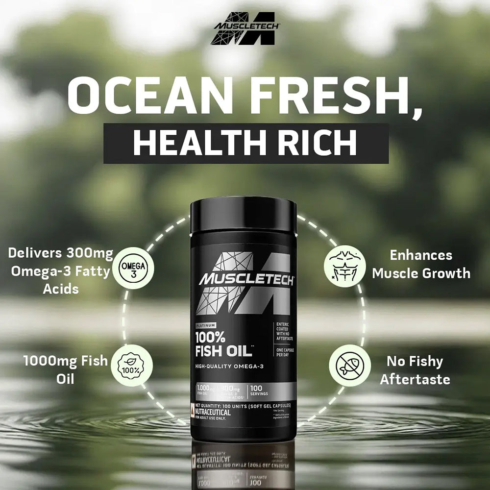 MuscleTech Essential Series Platinum Fish Oil – 100 Softgels