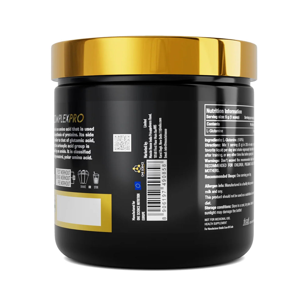 One Science Glutamine 250g | L-Glutamine Powder for Muscle Recovery & Immunity | 50 Servings (Unflavoured)