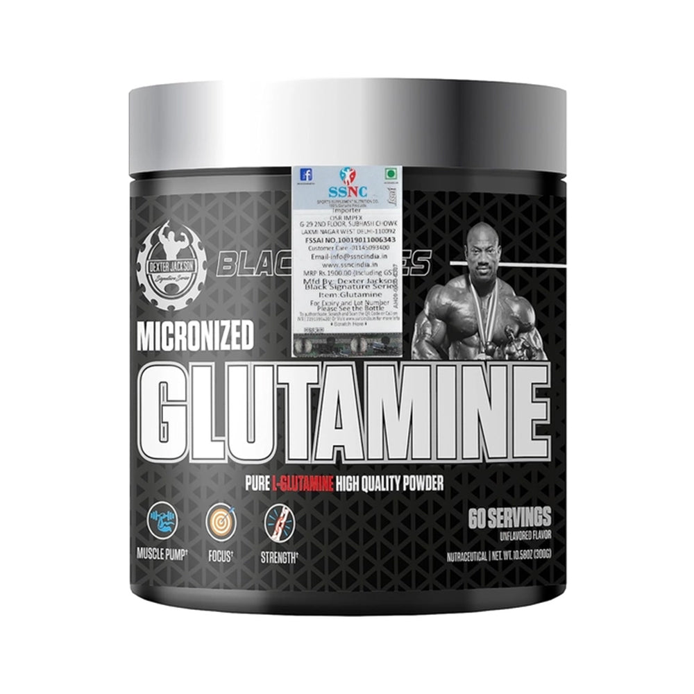 Black Series Micronized L-Glutamine Powder (300g) | Muscle Recovery & Gut Support | 5g per Serving