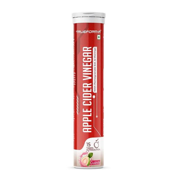 Apple Cider Vinegar Effervescent Tablets | Weight Management, Digestion & Detox Support | Guava & Grape Flavour | Trueforma