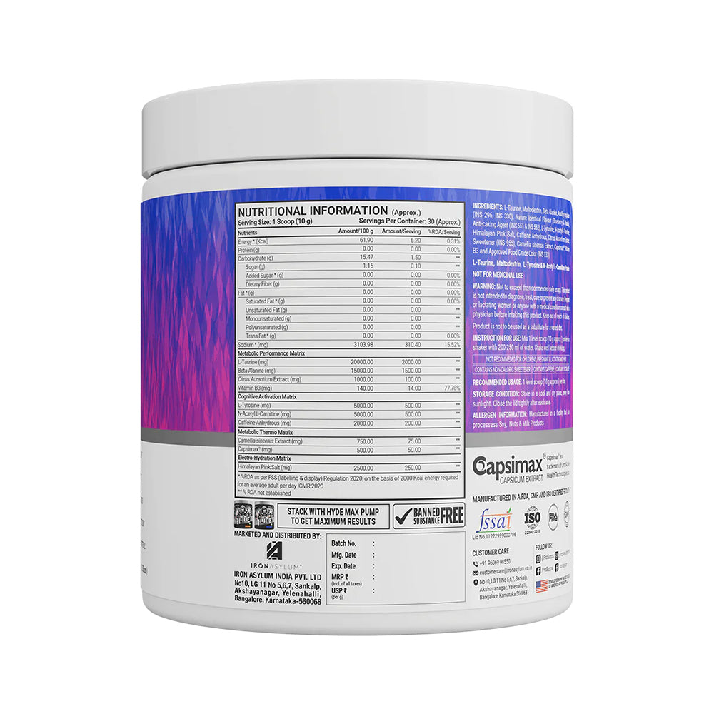 ProSupps Hyde Thermo Pre-Workout | Fat Burner + Energy Booster | 150mg Caffeine | Weight Loss & Performance (30 Servings)