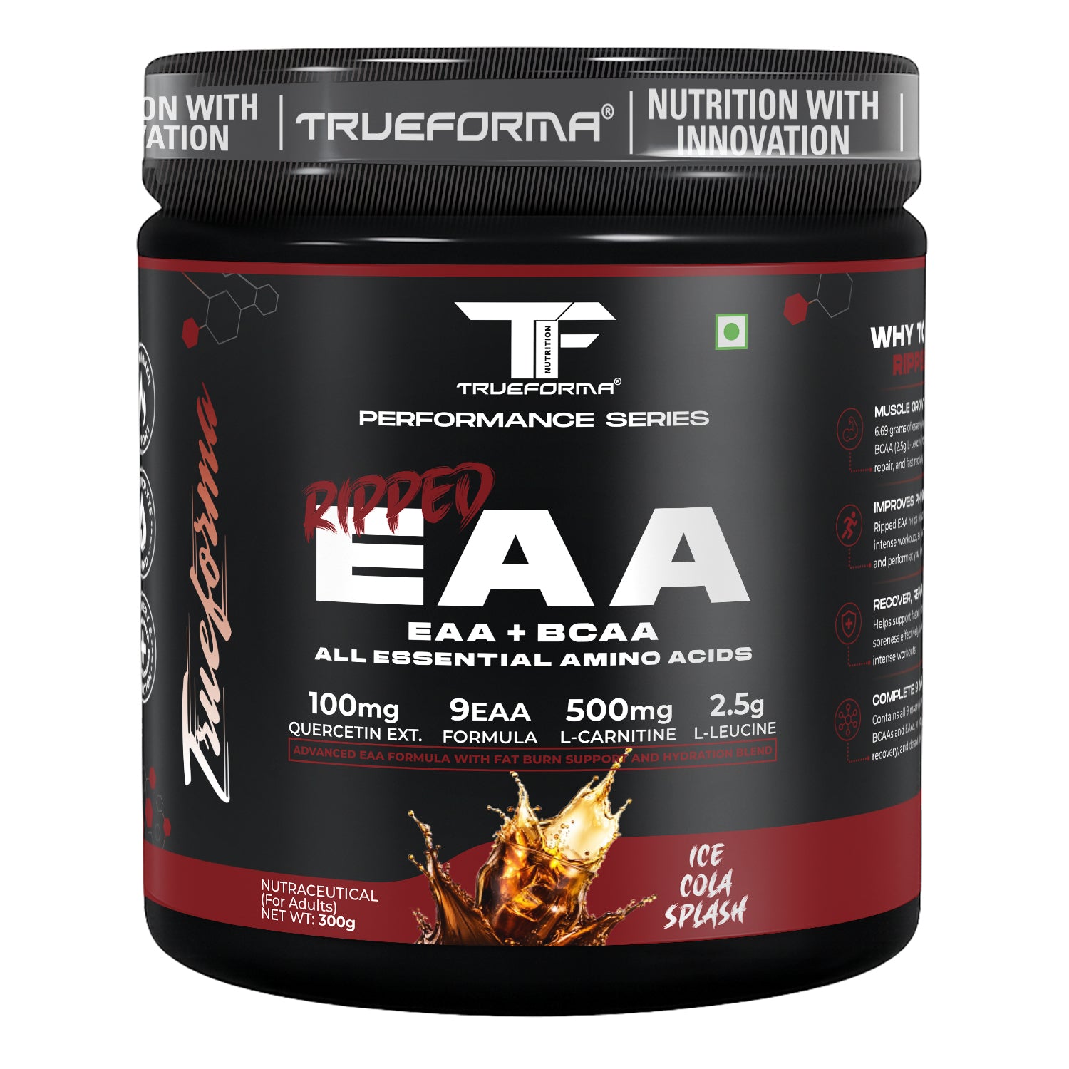 Trueforma® Ripped EAA + BCAA | Essential Amino Acids with Fat Burner Support | 30 Servings