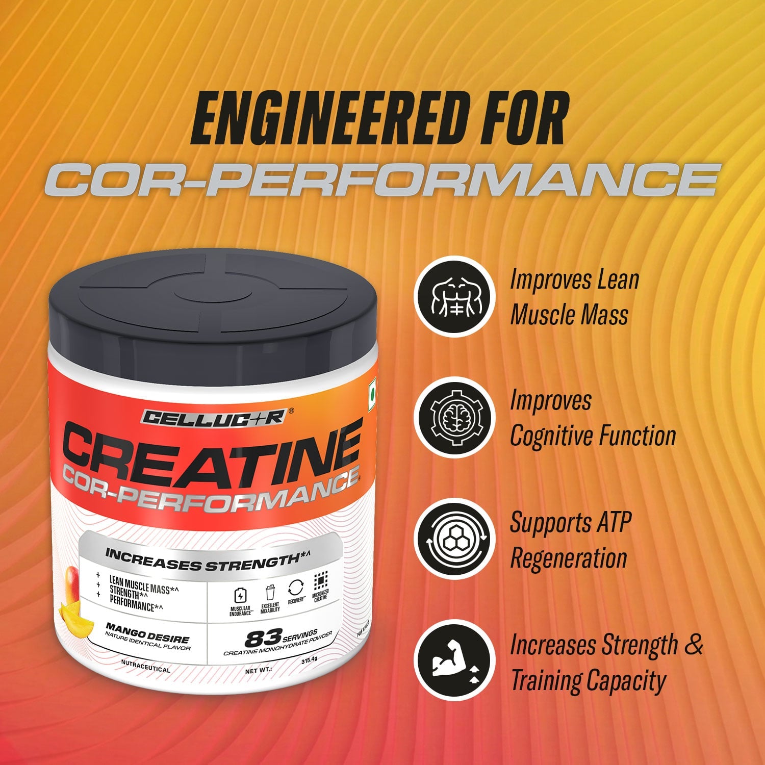 Cellucor Creatine Cor-Performance | 83 serves| From the Makers of C4 | Micronized for Rapid absorption | Increases Muscle Strength & Performance