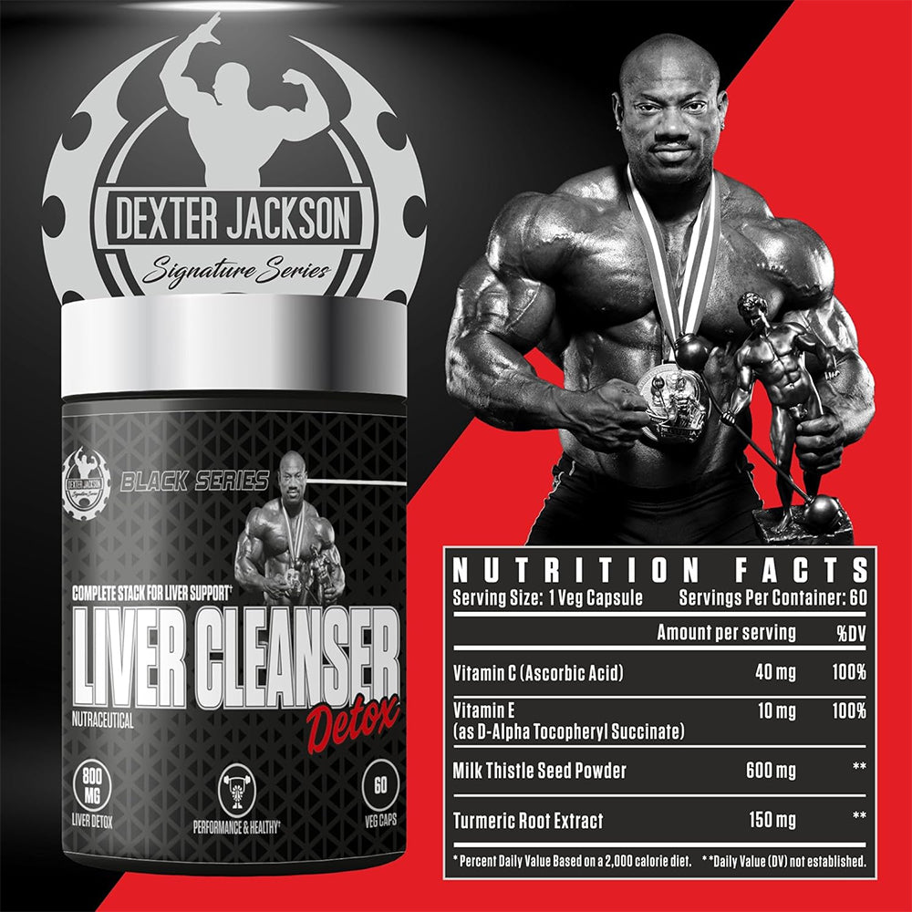 Dexter Jackson Liver Cleanser Detox Supplement | Liver Support, Antioxidant & Daily Detox Formula (60 Veg Capsules)