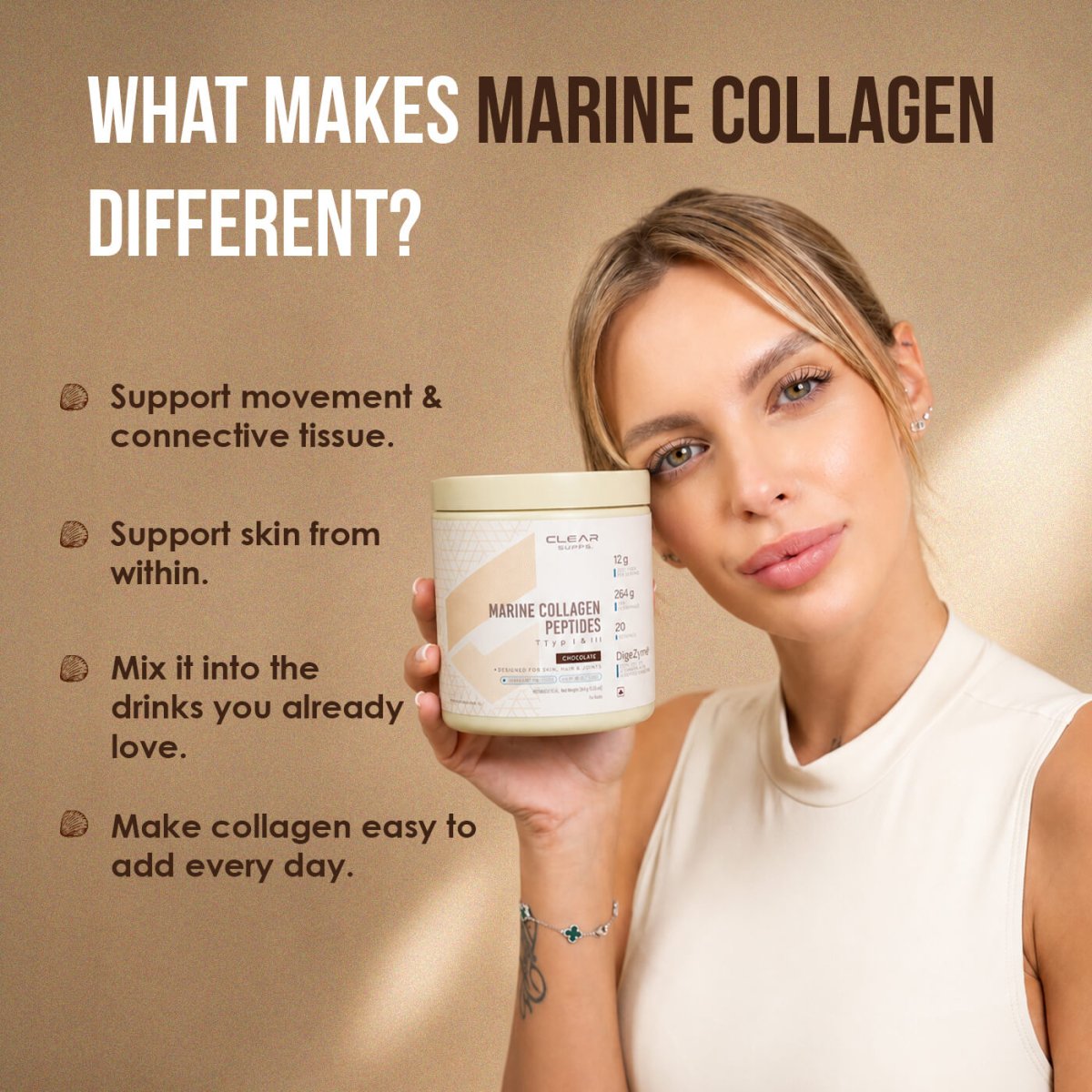 Clear Supps Marine Collagen Peptides | 30 Servings