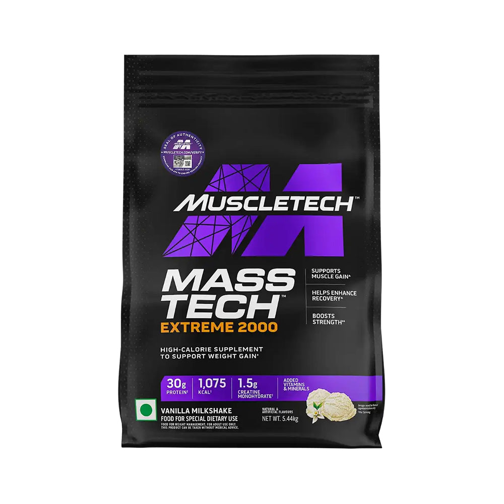 MuscleTech Mass Tech Extreme 2000 Weight Gainer | High Calorie Mass Gainer | 30g Protein + Creatine | Muscle & Size Gain