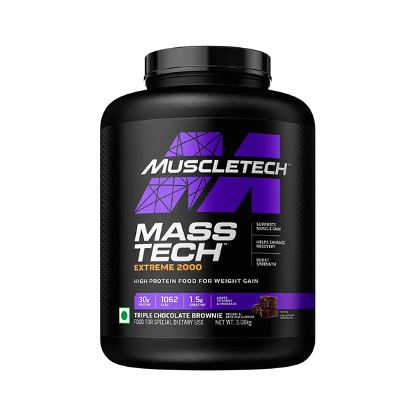 MuscleTech Mass Tech Extreme 2000 Weight Gainer | High Calorie Mass Gainer | 30g Protein + Creatine | Muscle & Size Gain