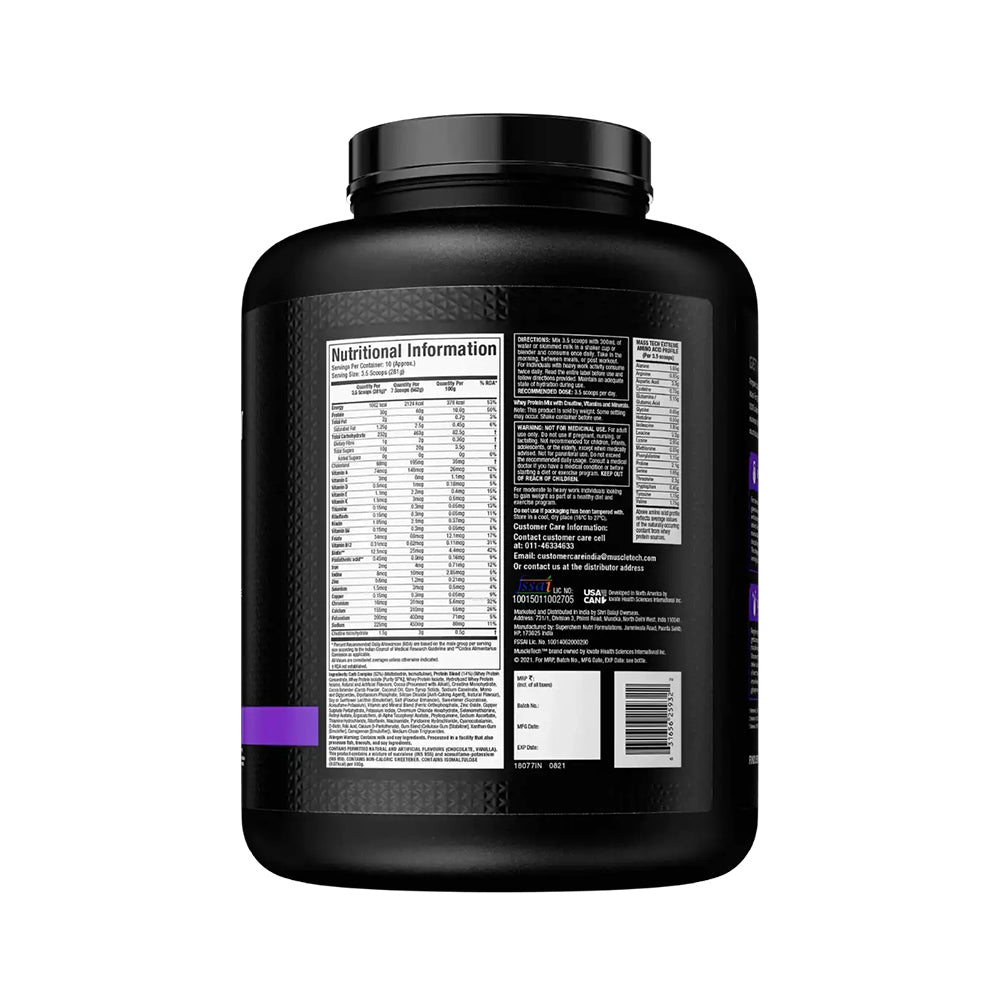 MuscleTech Mass Tech Extreme 2000 Weight Gainer | High Calorie Mass Gainer | 30g Protein + Creatine | Muscle & Size Gain