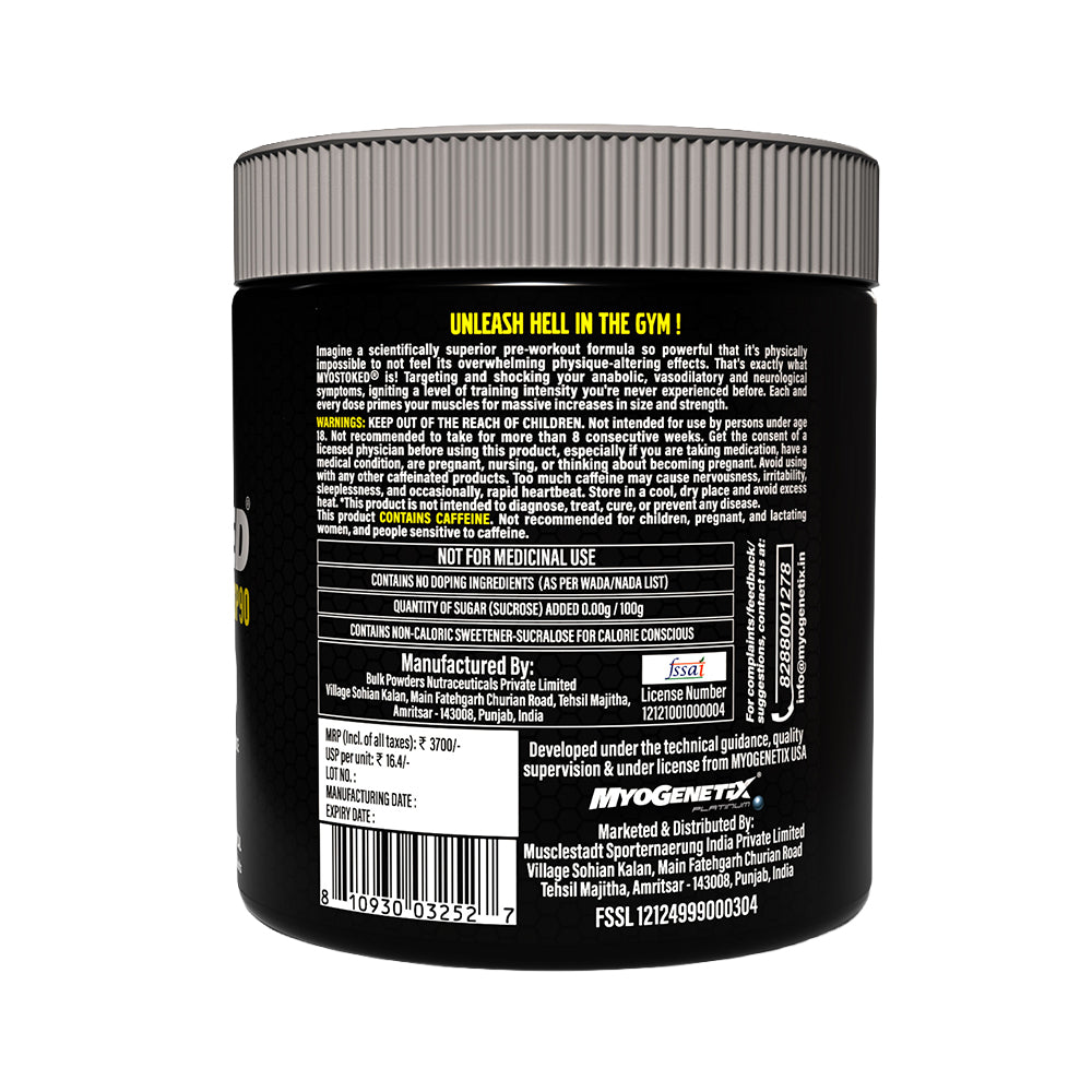 Myogenetix Platinum- MYOSTOKED 45 Servings (Tropical Mango Spice)