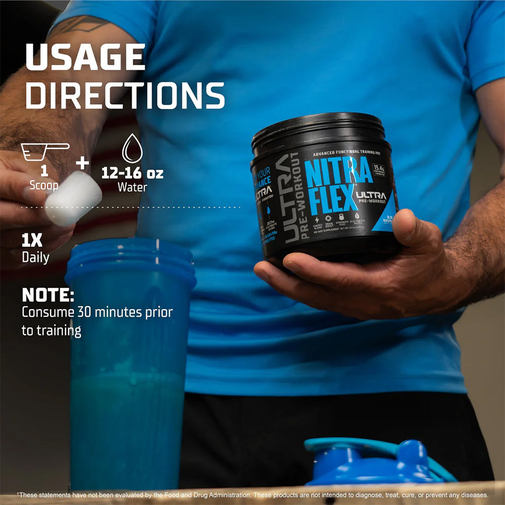Nitraflex Ultra Pre Workout Powder | Energy, Focus, Strength & Hydration Formula – 30 Servings