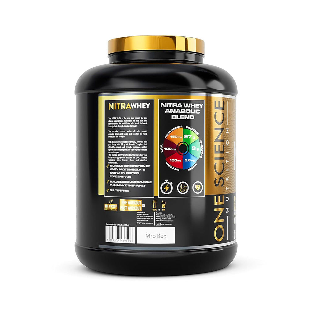 One Science Nutrition Nitra Whey Protein Powder Tiger Combo Pack | 27g Protein, 3g Creatine, 6.6g BCAA | With Testosterone Booster + FREE Daily Multivitamin
