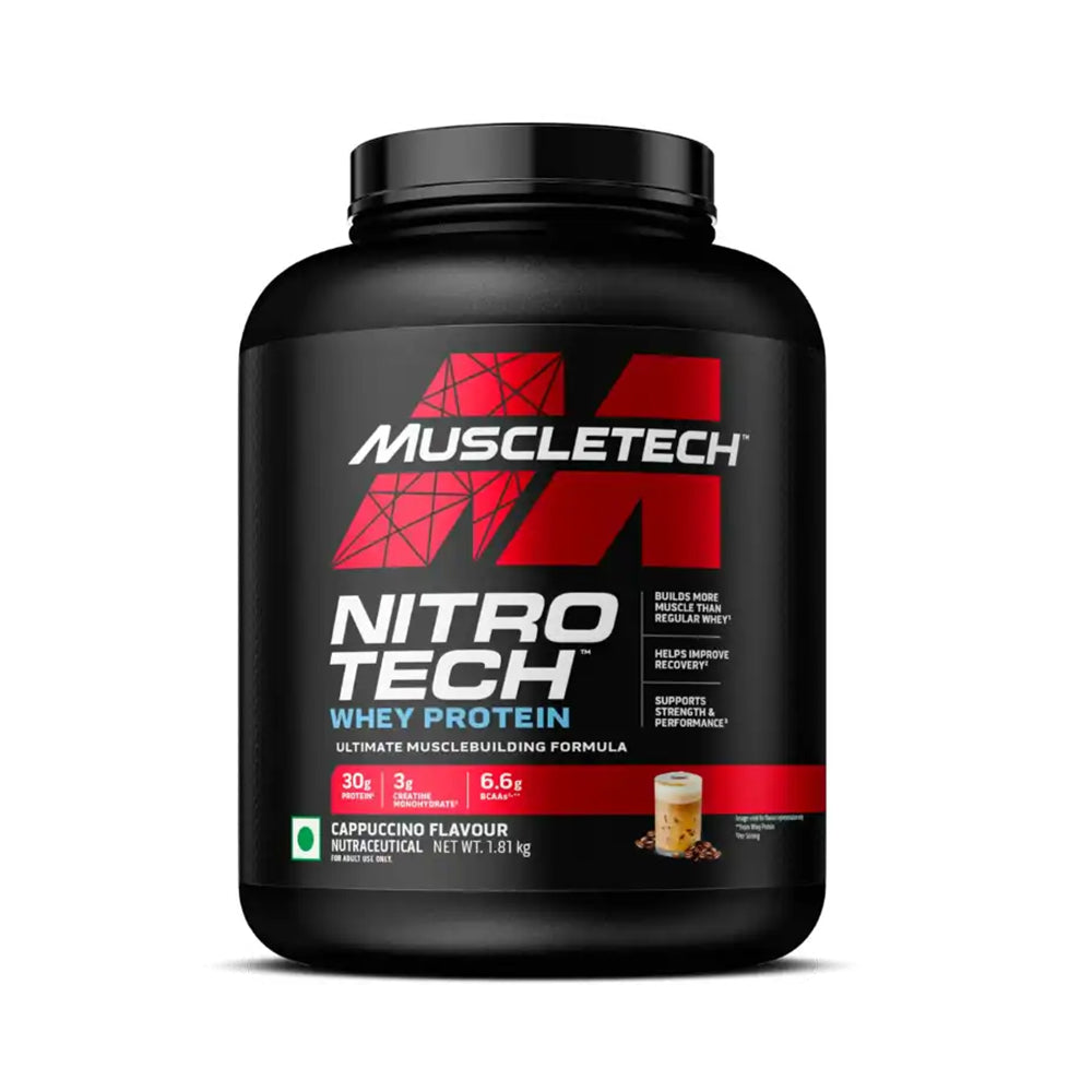 MuscleTech NitroTech Whey Protein | 30g Protein + Creatine | Muscle Building & Recovery | Lean Muscle Gain | 1.72kg