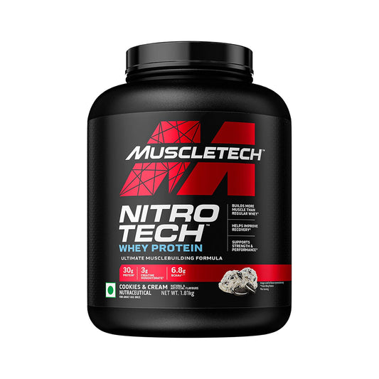 MuscleTech NitroTech Whey Protein | 30g Protein + Creatine | Muscle Building & Recovery | Lean Muscle Gain | 1.81kg