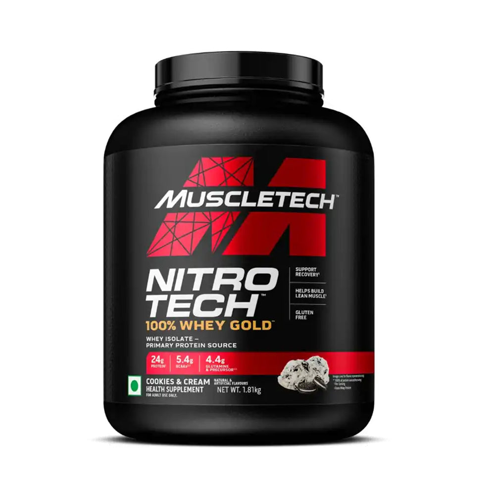 MuscleTech Nitro Tech 100% Whey Gold | Premium Whey Protein Isolate | Muscle Growth & Recovery | 24g Protein