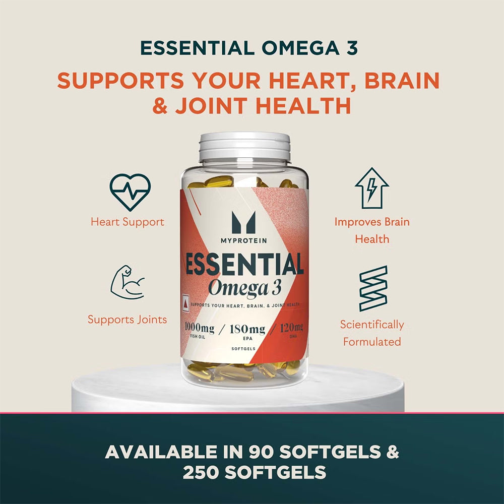 MyProtein Essential Omega 3 Fish Oil Softgels | EPA & DHA | Heart, Brain & Joint Support
