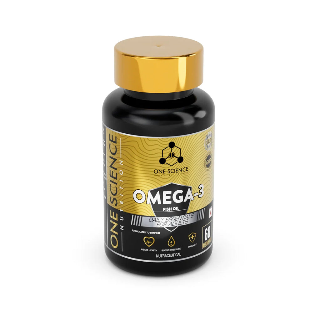 One Science Omega-3 Fish Oil 1000mg | EPA DHA Capsules for Heart, Brain & Joint Health | 60 Softgels