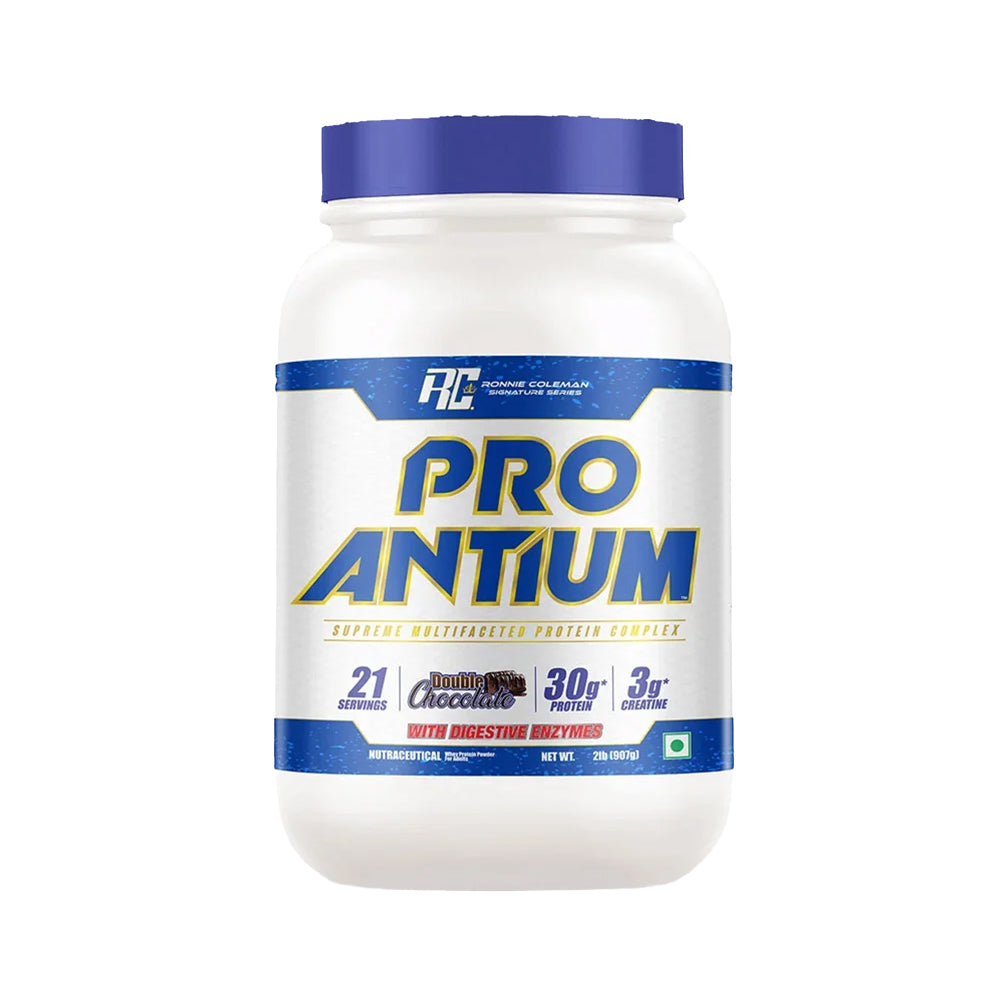 Ronnie Coleman Signature Series Pro Antium Protein Powder | 30g Protein + 3g Creatine + 650mg Betaine | Advanced Multi-Source Protein Blend | Double Chocolate | 907g