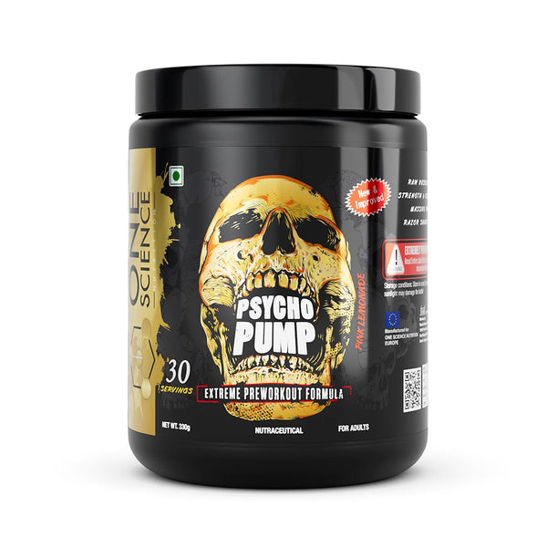 One Science Psycho Pump Pre-Workout 330g | Extreme Energy, Focus & Pump Formula | 30 Servings