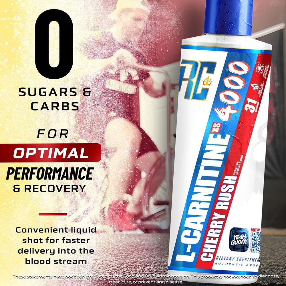 Ronnie Coleman L-Carnitine 4000 Liquid Shot | Fat Metabolism Support | Energy & Endurance Booster