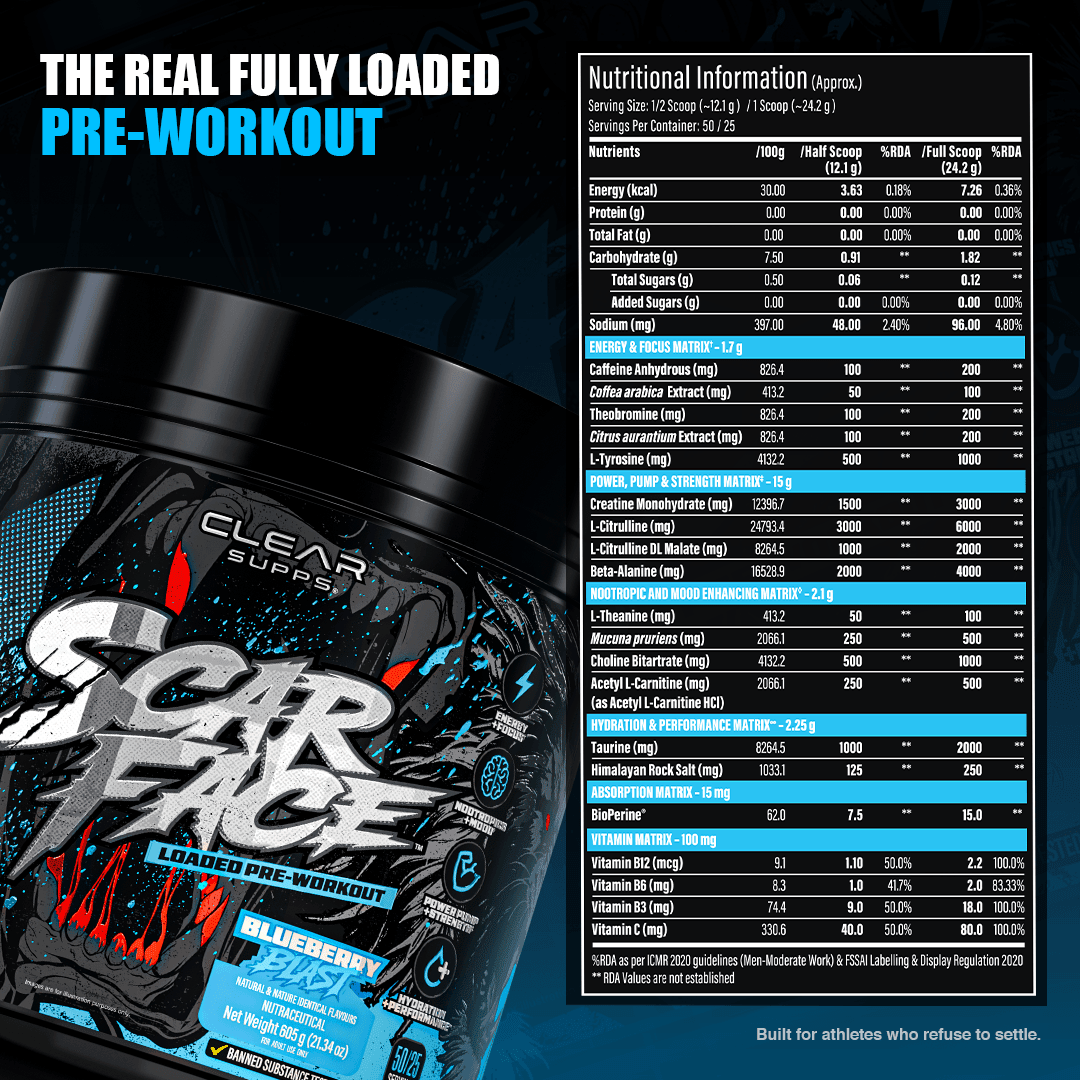 Clear Supps Scarface Fully Loaded Pre-Workout | 605g