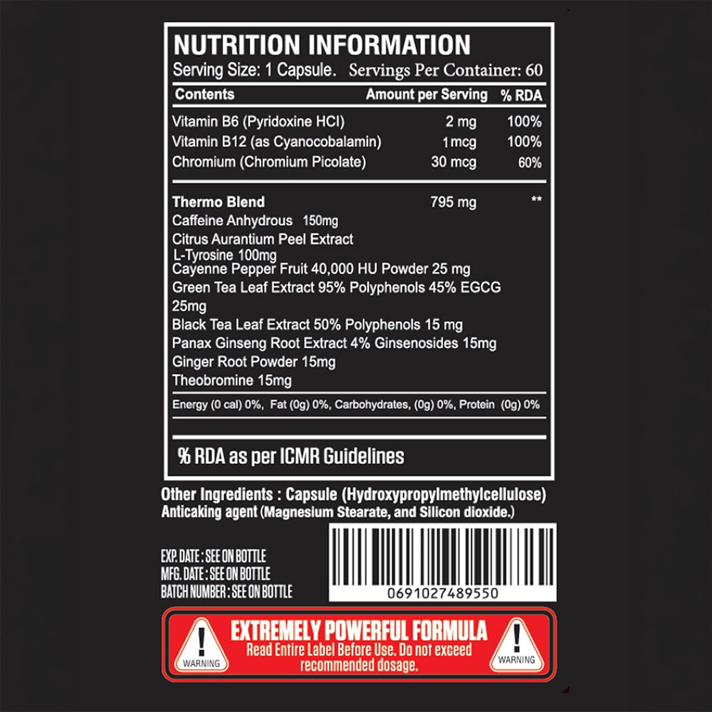 One Science Skull Fire Extreme Thermogenic Formula | 60 Capsules | Energy & Metabolism Support