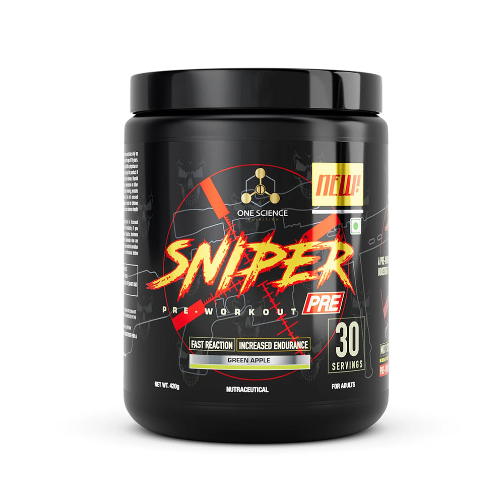 One Science Sniper Pre Workout with FREE Shaker | High Energy Pre Workout Supplement