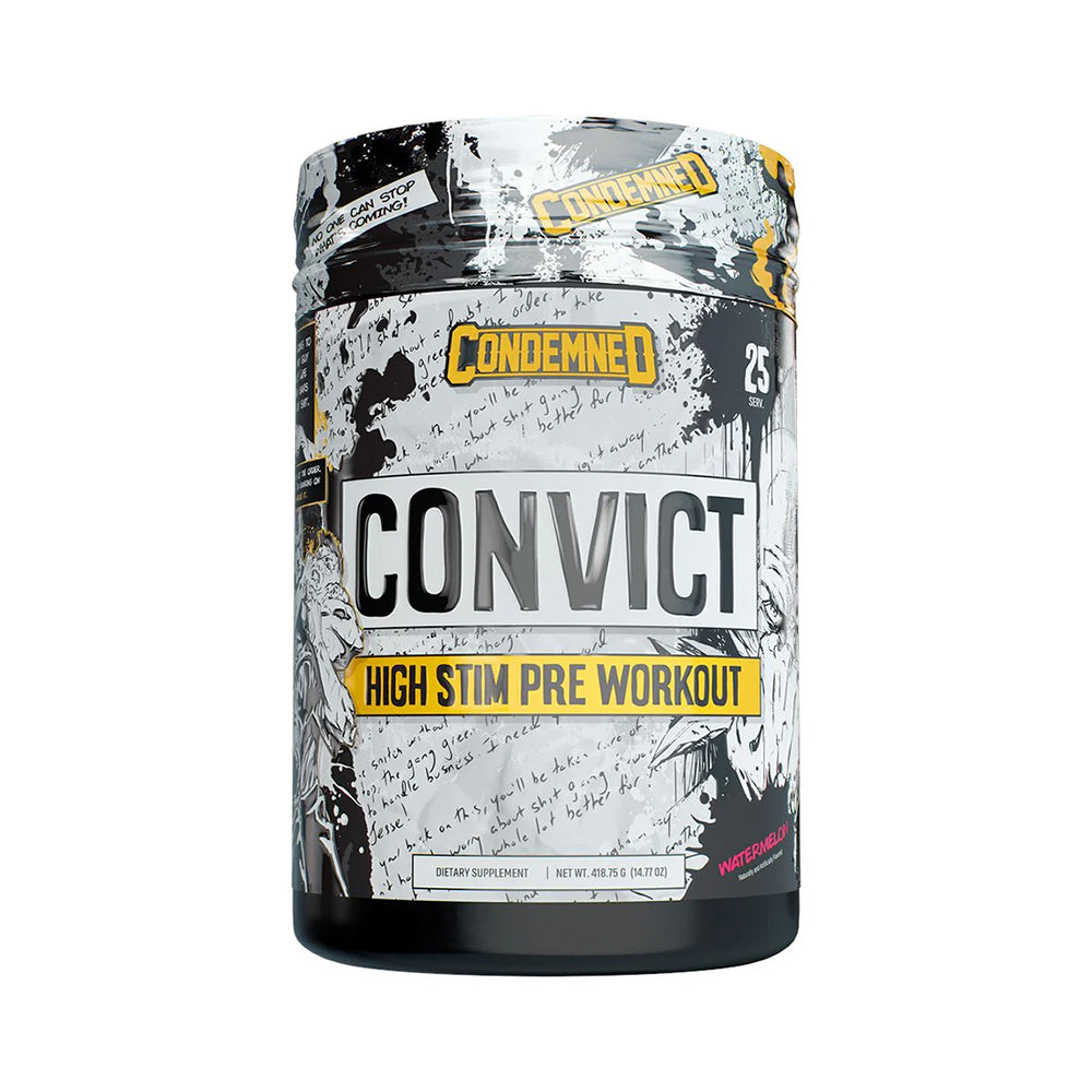 Convict High Stim Pre Workout 25 Servings | Extreme Energy, Focus & Pump Formula