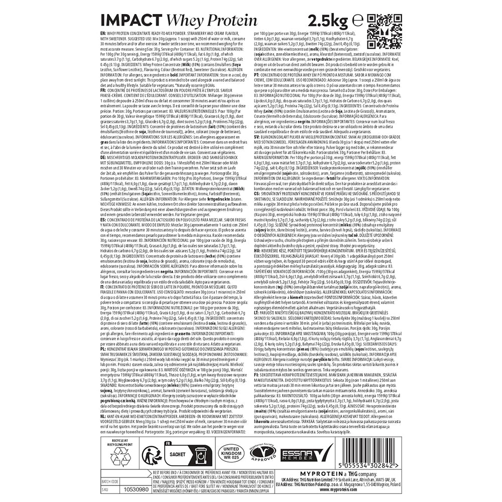 MyProtein Impact Whey Protein | 23g Protein | Lean Muscle & Recovery Support